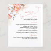 Pampas Grass Floral Botanical Pink Menu (Voorkant)