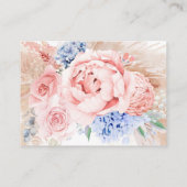 Pampas Grass Floral Bruiloft Website Visitekaartje (Achterkant)