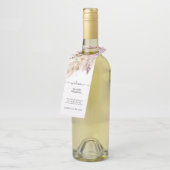 Pampas Grass Floral Custom Welkom Bruiloft Flessenhanger (Schuin)