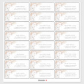 Pampas Grass Floral Gastnamen Adresetiketten Sticker (Vel)