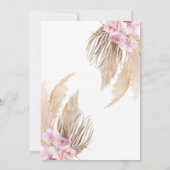 Pampas Grass Floral Highland Koe Boho Baby shower Kaart (Achterkant)