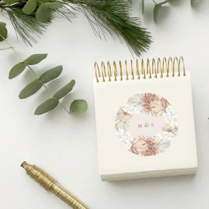 Pampas Grass Floral Oerwoud Tropical Wedding Ronde Sticker