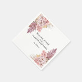 Pampas Grass Floral Paarse aangepaste bruiloft Servet (Hoek)