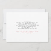 Pampas Grass Floral Pink Baby shower Dank u wel Bedankkaart (Achterkant)