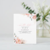 Pampas Grass Floral Pink Save the Date Aankondigingskaart (Staand voorkant)