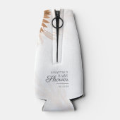 Pampas Grass Floral Script Baby shower Flesjeskoeler (Achterkant)