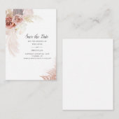 Pampas grass Floral Script Weddenschap Save the Da Notitiekaartje (Voorkant / Achterkant)