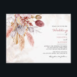Pampas Grass Floral Tan Rustic Wedding Uitnodiging Briefkaart<br><div class="desc">Pampas Grass Tan Floral Rustiek Huwelijksuitnodiging Briefkaart</div>