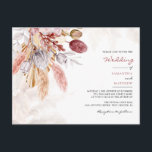 Pampas Grass Floral Tan Rustic Wedding Uitnodiging Briefkaart<br><div class="desc">Pampas Grass Tan Floral Rustiek Huwelijksuitnodiging Briefkaart</div>