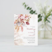 Pampas Grass Floral Tan Terracotta Wedding Uitnodiging Briefkaart (Staand voorkant)