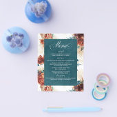 Pampas Grass Floral Terracotta Blauwgroen Blauw Me Flyer (Enkel)