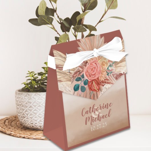 Pampas Grass Floral Terracotta Boho Chic Wedding Bedankdoosjes