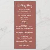 Pampas Grass Floral Terracotta Boho Chic Wedding Programmakaart (Achterkant)