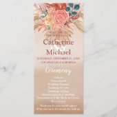 Pampas Grass Floral Terracotta Boho Chic Wedding Programmakaart (Voorkant)