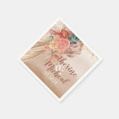 Pampas Grass Floral Terracotta Boho Chic Wedding Servet (Hoek)