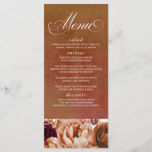 Pampas Grass Floral Terracotta Menu