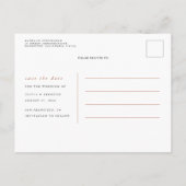 Pampas Grass Floral Terracotta Save the Date Aankondigingskaart (Achterkant)