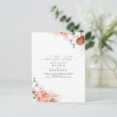 Pampas Grass Floral Terracotta Save the Date Aankondigingskaart (Staand voorkant)
