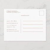 Pampas Grass Floral Terracotta Save the Date Aankondigingskaart (Achterkant)