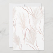 Pampas Grass Floral Terracotta Tan Palms Wedding Kaart (Achterkant)