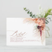 Pampas Grass Floral Terracotta Vrijgezellenfeest Kaart (Staand voorkant)