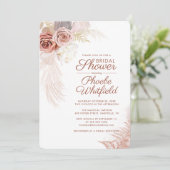 Pampas Grass Floral Terracotta Vrijgezellenfeest Kaart (Staand voorkant)