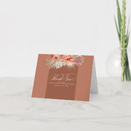 Pampas Grass Floral Terracotta Weddenschap Bedankkaart