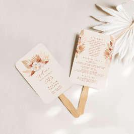 Pampas Grass Floral Terracotta Wedding Programme Handwaaier