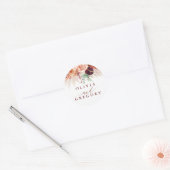 Pampas Grass Floral Terracotta Wedding Ronde Sticker (Envelop)