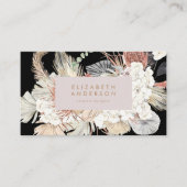 Pampas Grass Floral Tropical Dark Oerwoud Visitekaartje (Voorkant)