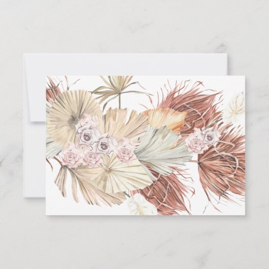 Pampas Grass Floral Tropical Oerwoud Wedding RSVP (Achterkant)