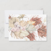 Pampas Grass Floral Tropical Oerwoud Wedding RSVP Kaartje (Achterkant)