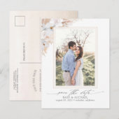Pampas Grass Floral Tropical Save the Date Photo Aankondigingskaart (Voorkant / Achterkant)