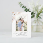 Pampas Grass Floral Tropical Save the Date Photo Aankondigingskaart (Staand voorkant)