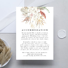Pampas Grass Floral Tropical Wedding Informatiekaartje