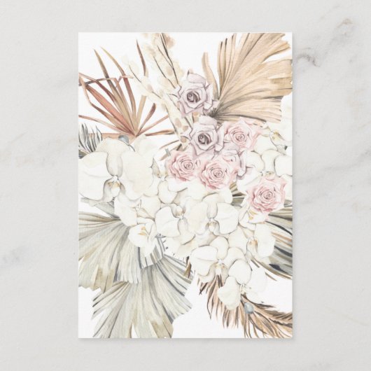 Pampas Grass Floral Tropical Wedding Informatiekaartje (Achterkant)