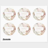 Pampas Grass Floral Tropisch Oerwoud Ronde Sticker (Vel)