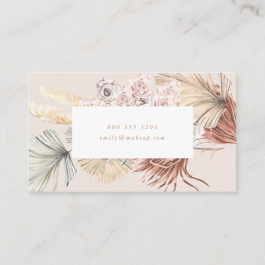 Pampas Grass Floral Tropisch Oerwoud Visitekaartje (Achterkant)