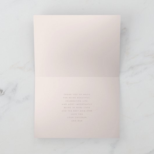 Pampas Grass Floral Tropische Boho Roze Moederdag Kaart (Binnen)