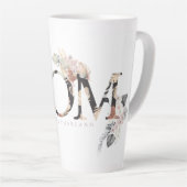 Pampas Grass Floral Tropische Boho Roze Moederdag Latte Mok (Rechterhoek)