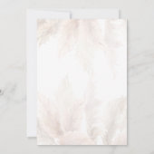 Pampas Grass Floral Vrijgezellenfeest Kaart (Achterkant)