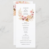 Pampas Grass Floral waterverf Wedding Programme (Voorkant / Achterkant)