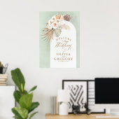 Pampas Grass Floral Weddenschap Welkomstteken Poster (Thuiskantoor)