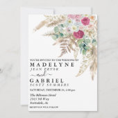 Pampas grass Flower roze Waterverf Boho Earthy Kaart (Voorkant)