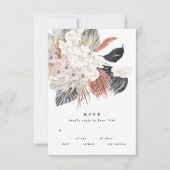 Pampas Grass Flower Tropical Oerwoud Wedding RSVP (Voorkant)