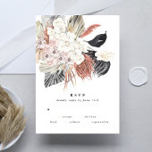 Pampas Grass Flower Tropical Oerwoud Wedding RSVP