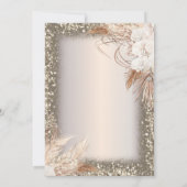 Pampas Grass Flowers Glitter Lijst Save The Date (Achterkant)