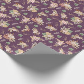 Pampas Grass & Flowers op Mulberry Cadeaupapier (Hoek)