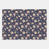 Pampas Grass & Flowers op Navy Blue Inpakpapier Vel (Voorkant 3)