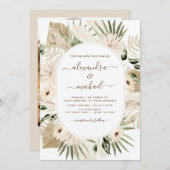 Pampas Grass Foto Afbeelding Bohemian Boho Wedding Kaart (Voorkant / Achterkant)